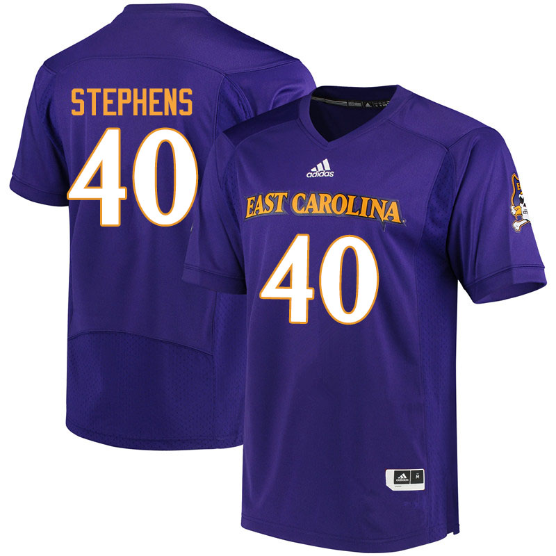 Men #40 Chad Stephens ECU Pirates College Football Jerseys Sale-Purple